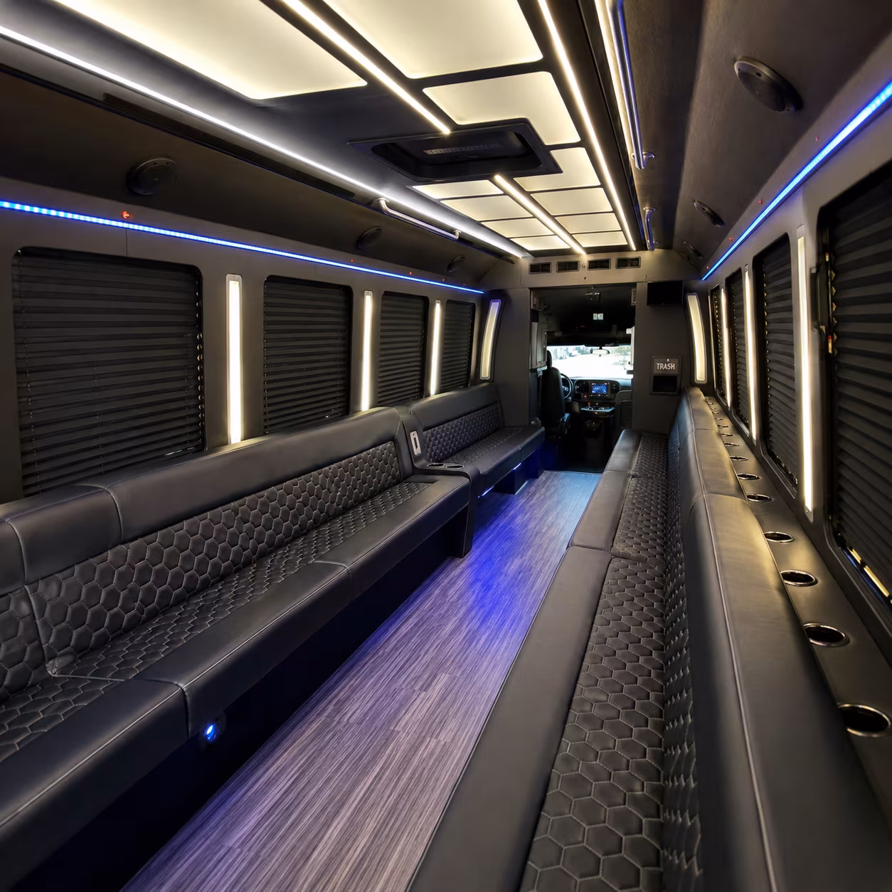 temple party bus rental interior